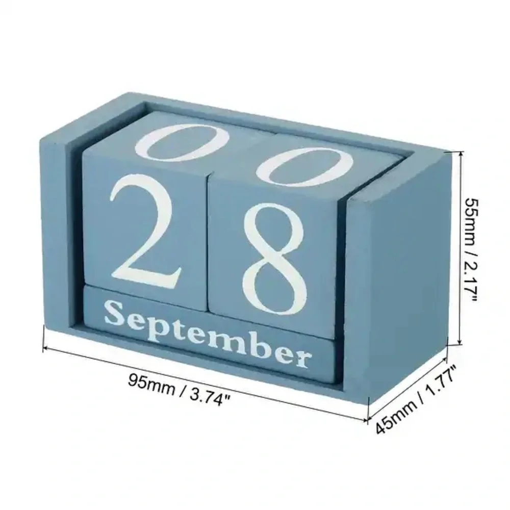 ocean blue wooden desk calendar blocks